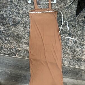 Ribbed Tan Bodycon Dress